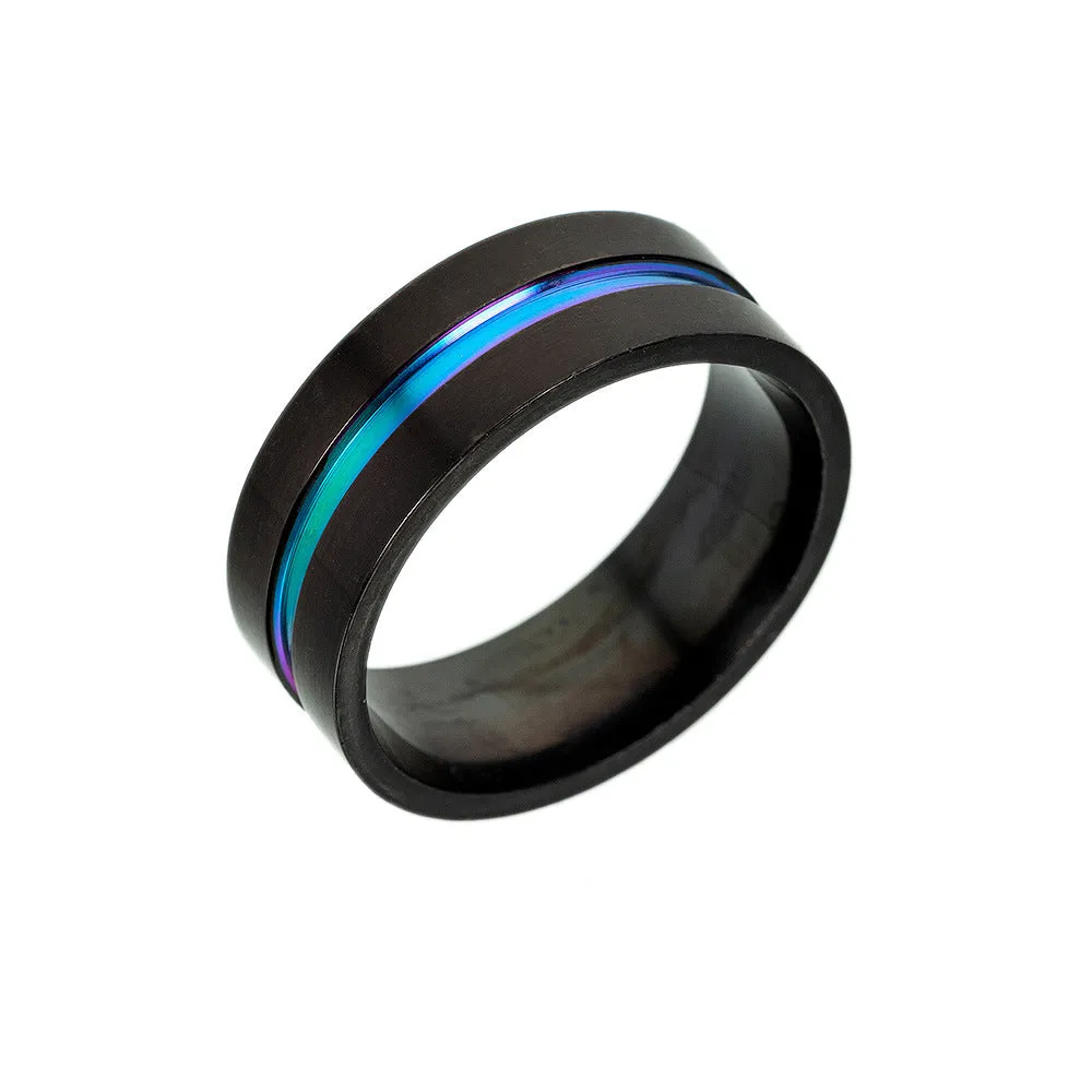 European and American Titanium Steel Rings Wholesale for Men - Cross Border Supply of Black Color Rings