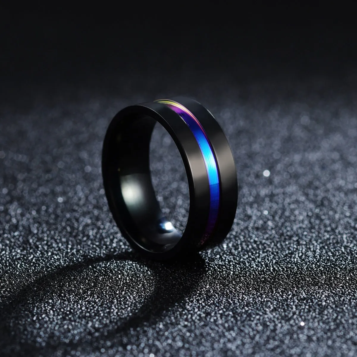 European and American Titanium Steel Rings Wholesale for Men - Cross Border Supply of Black Color Rings