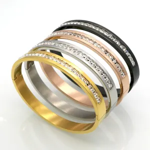 Fashion Costume Couples Jewelry Stainless Steel Lover Bracelets & Bangles Gift For Women Square Silver Color Crystal