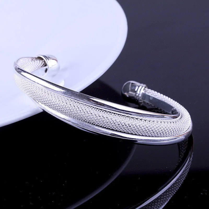 Fashion Jewelry Elegant Silver Plated Bangles Cuff Bracelets High Quality