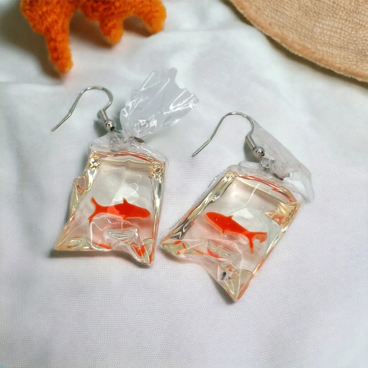 Fish Earrings, Fish Jewelry, Handmade Earrings, Handmade Jewelry, Animal Earrings, Goldfish, Fair Fish, State Fair, Parish Fair, County Fair