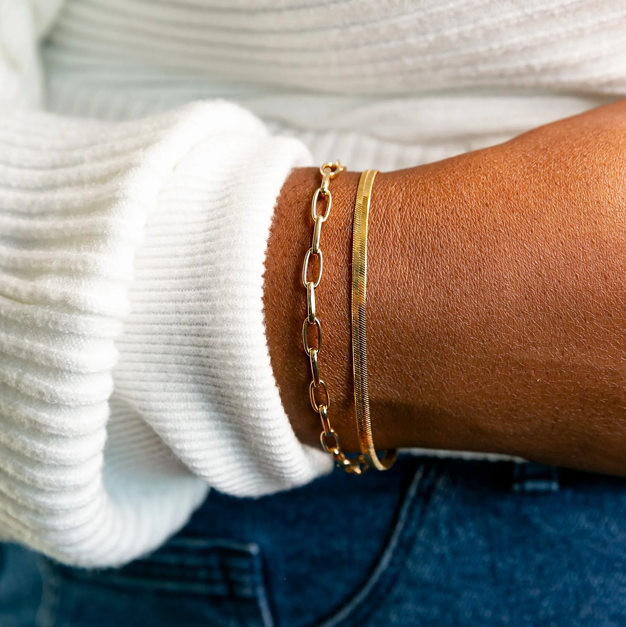 Gigi Herringbone Chain Bracelet