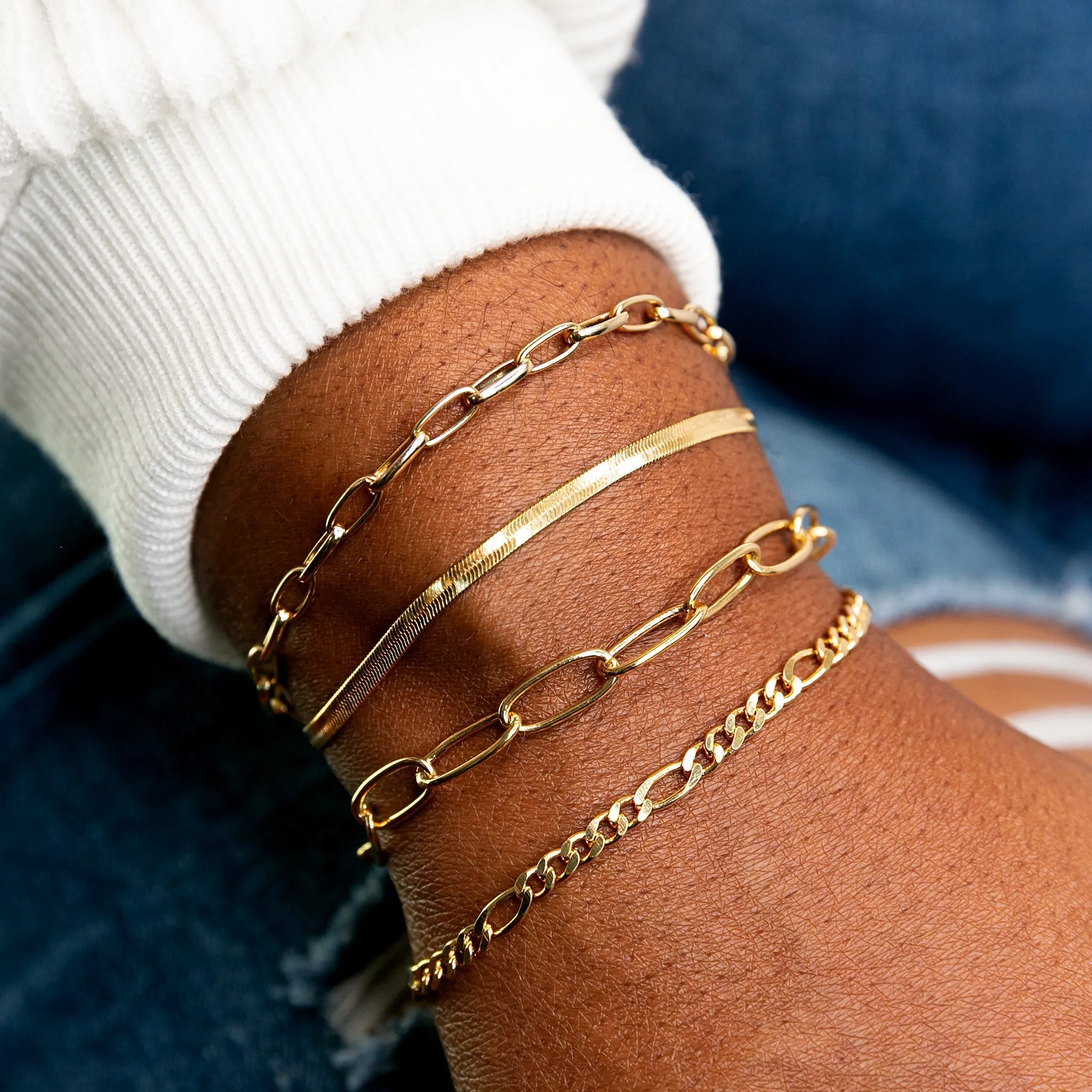 Gigi Herringbone Chain Bracelet