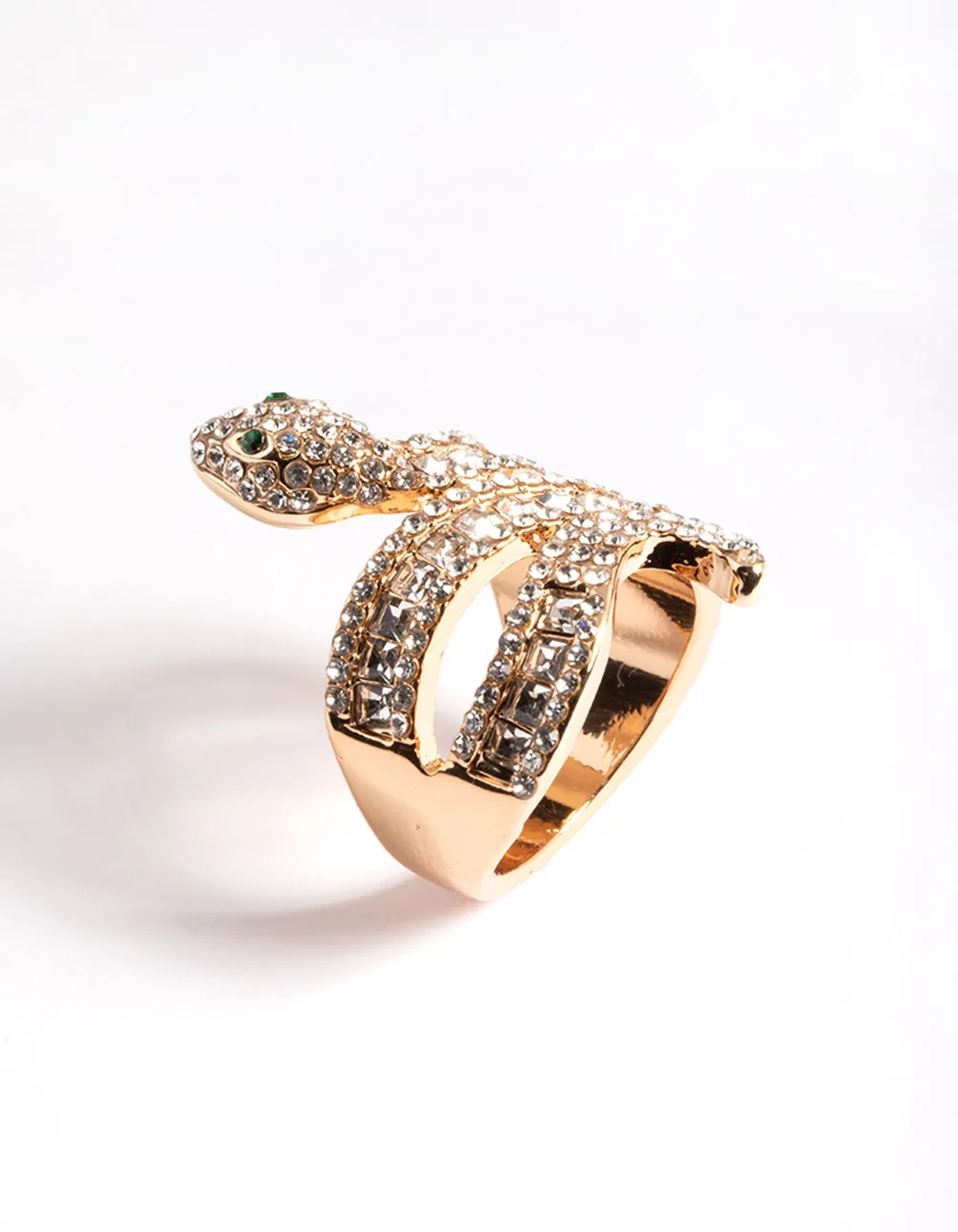 Gold Baguette Snake Ring