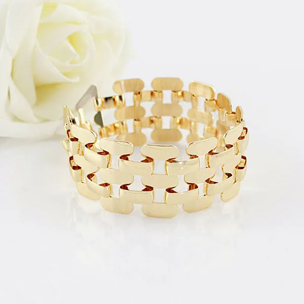 Gold Color Alloy Hollow Out Punk Bracelet And Bangles Fashion Jewelry Men And Women