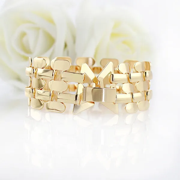 Gold Color Alloy Hollow Out Punk Bracelet And Bangles Fashion Jewelry Men And Women