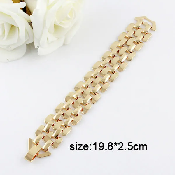 Gold Color Alloy Hollow Out Punk Bracelet And Bangles Fashion Jewelry Men And Women