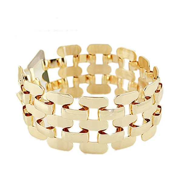 Gold Color Alloy Hollow Out Punk Bracelet And Bangles Fashion Jewelry Men And Women