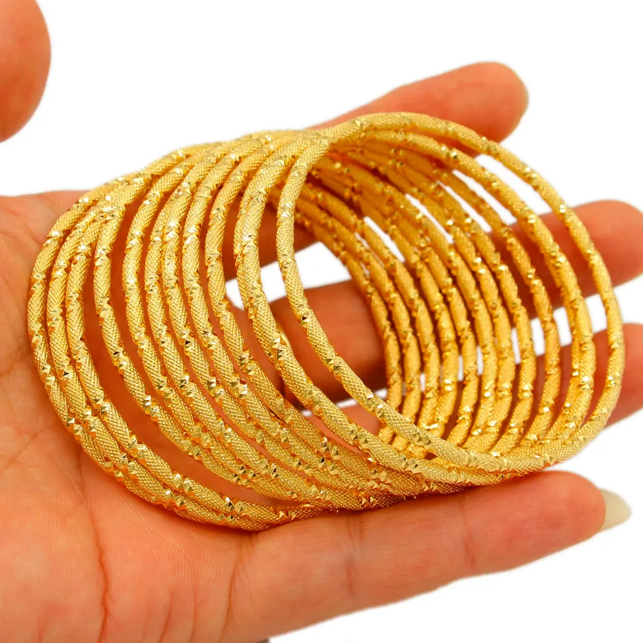 Gold Plated Bangle for women African Dubai Bracelet Wedding Luxury  Jewelry