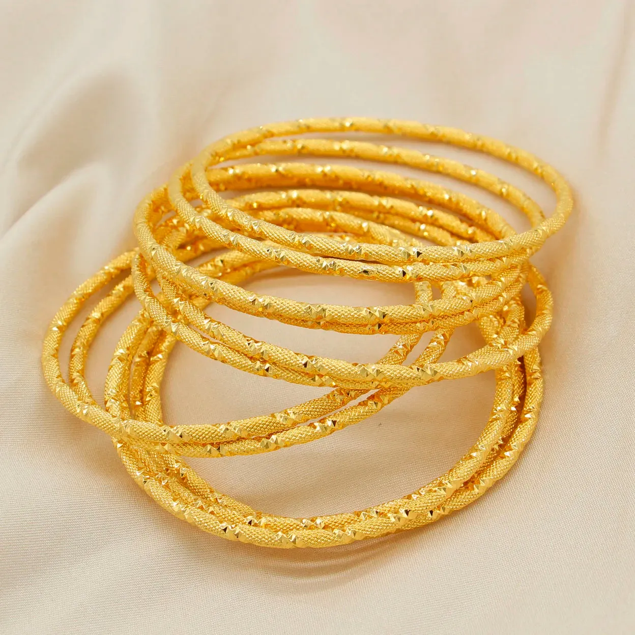 Gold Plated Bangle for women African Dubai Bracelet Wedding Luxury  Jewelry