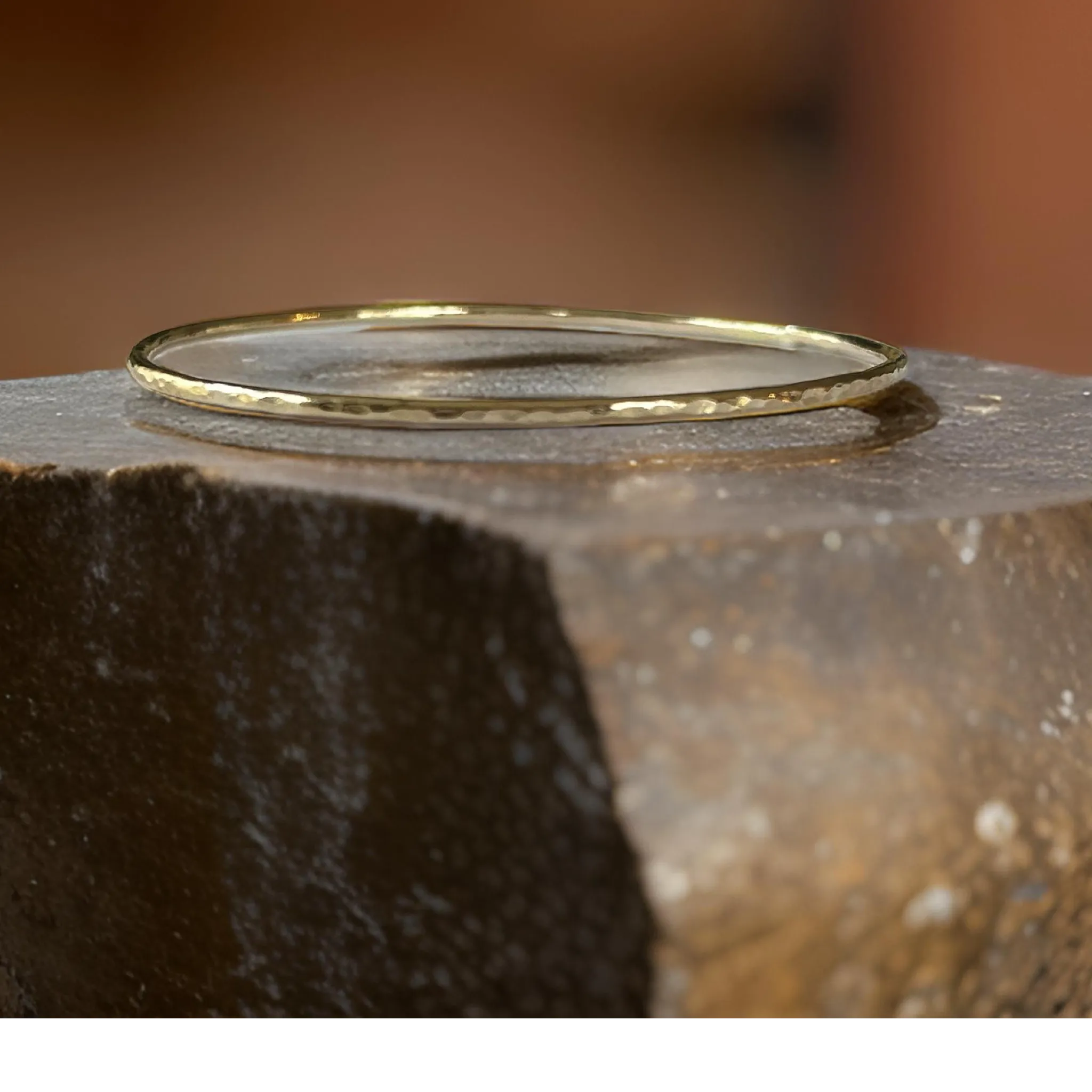 Gold Textured Minimalist Bangle