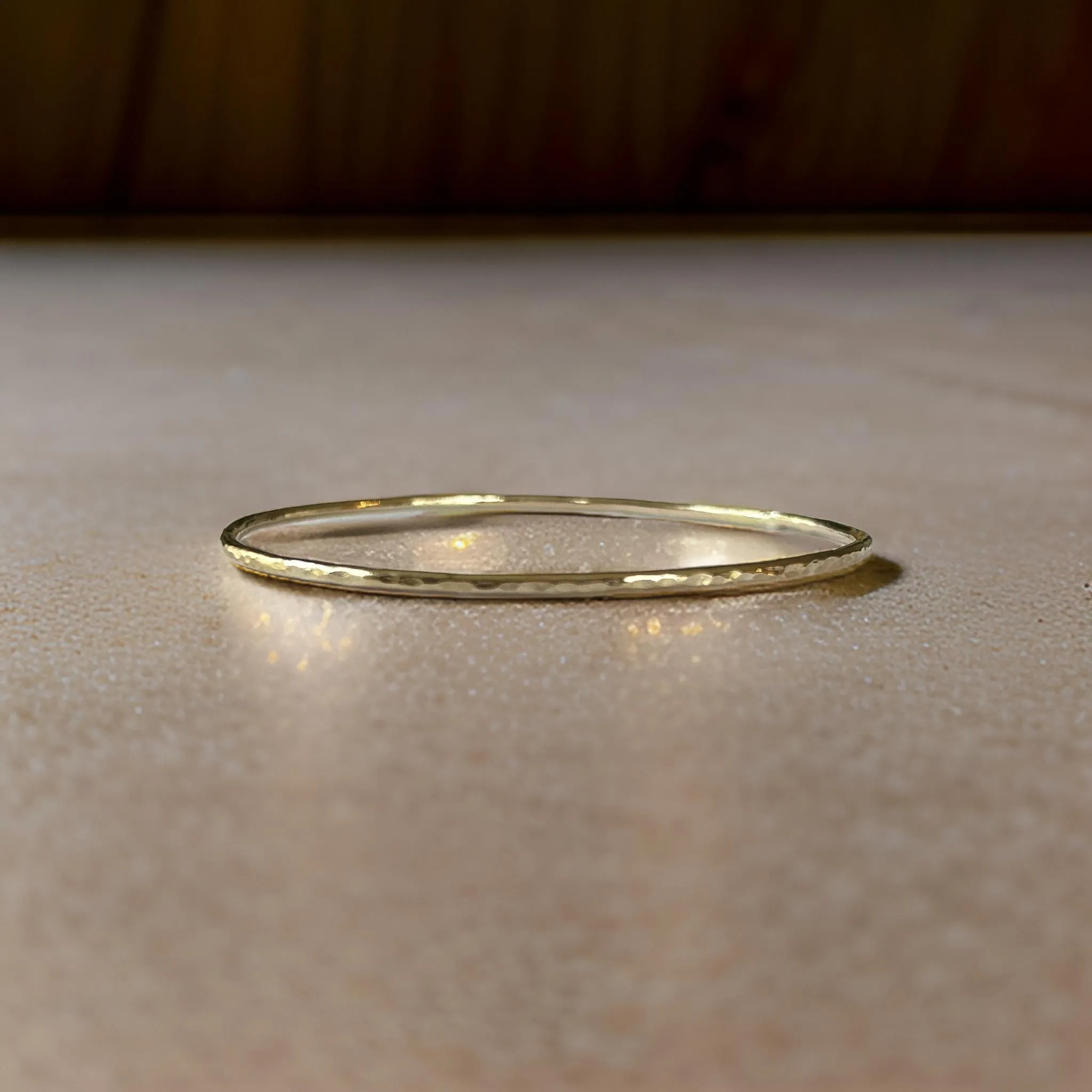 Gold Textured Minimalist Bangle