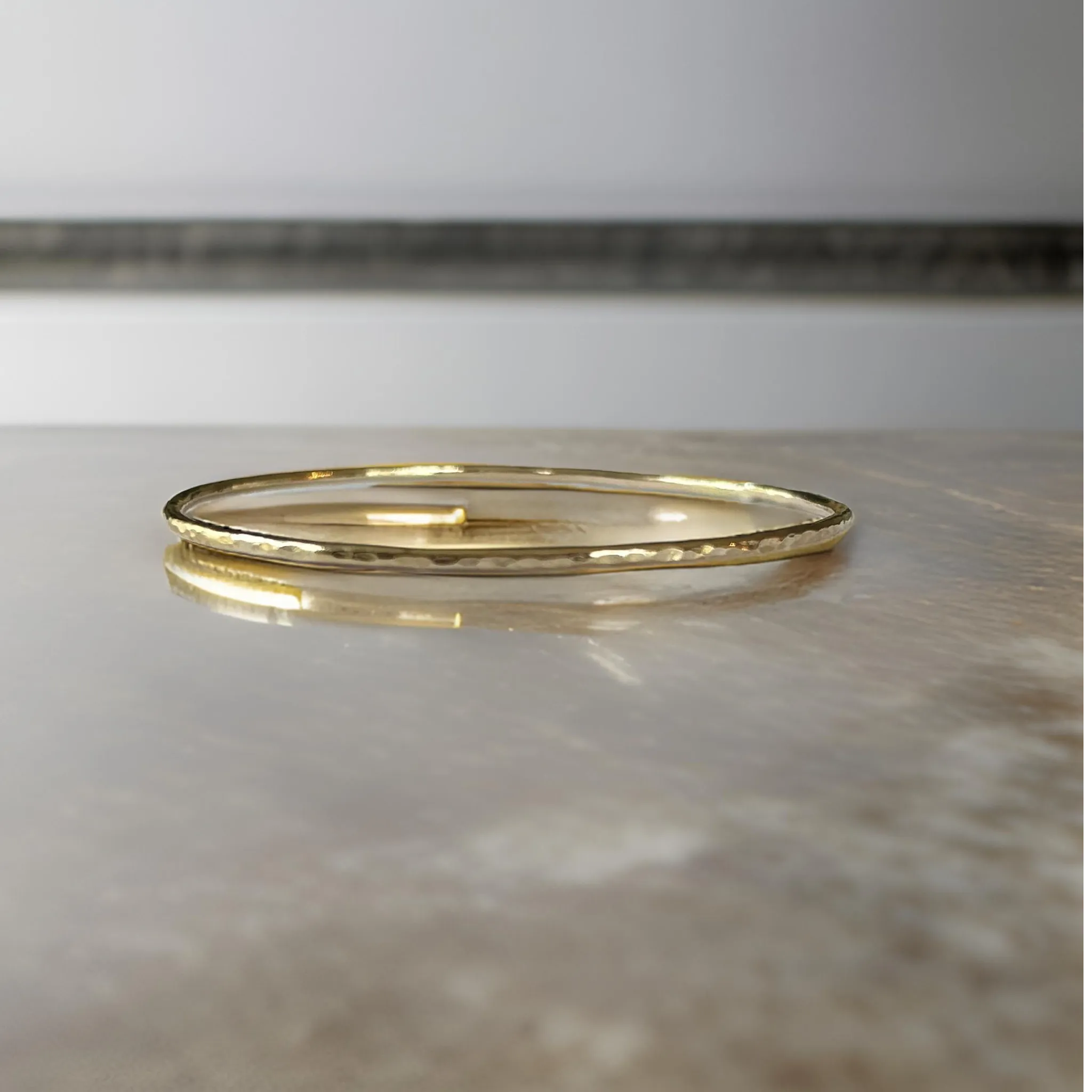 Gold Textured Minimalist Bangle