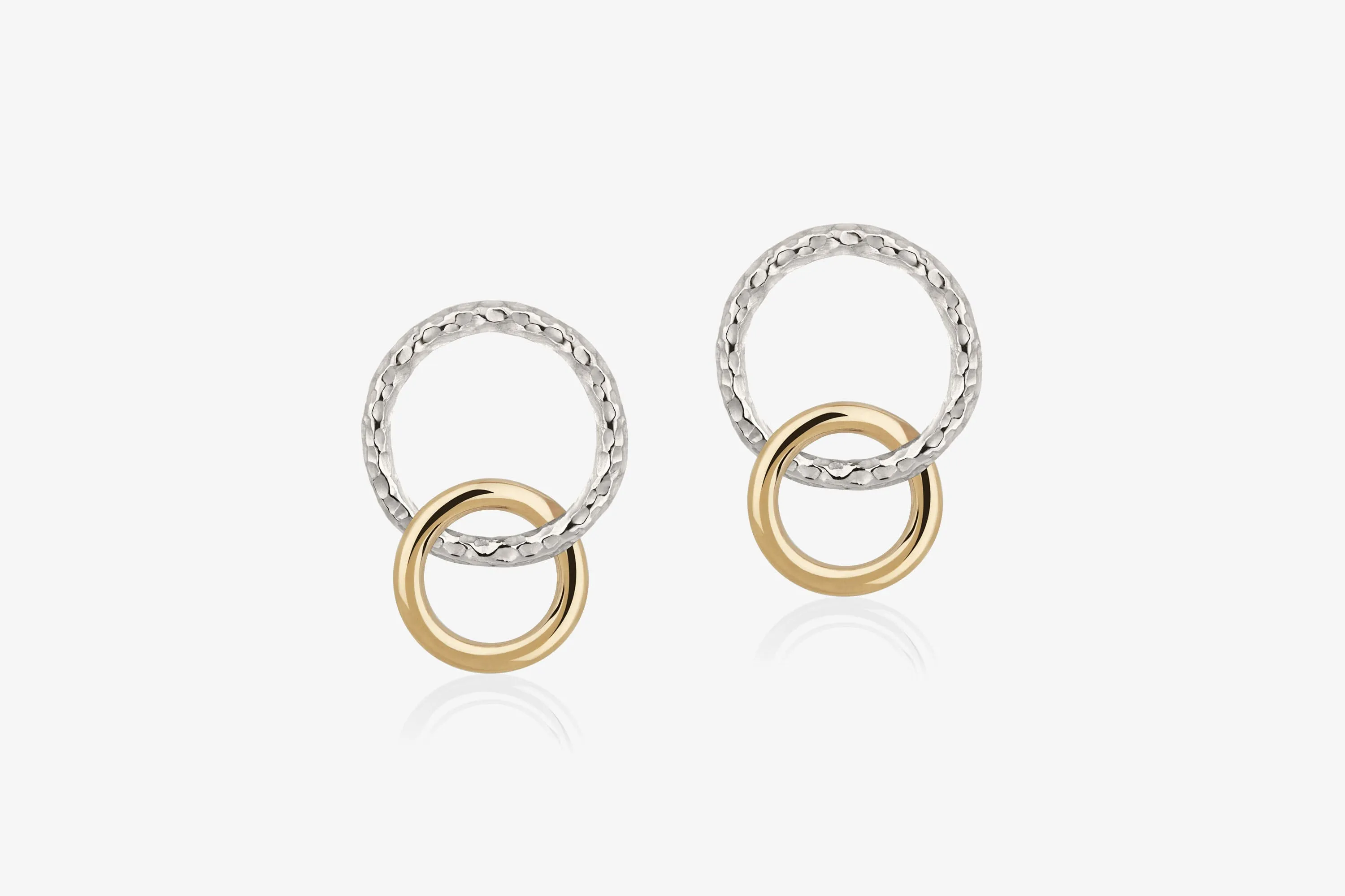 Halo Earrings - Sterling Silver/24 Carat Gold Gilded