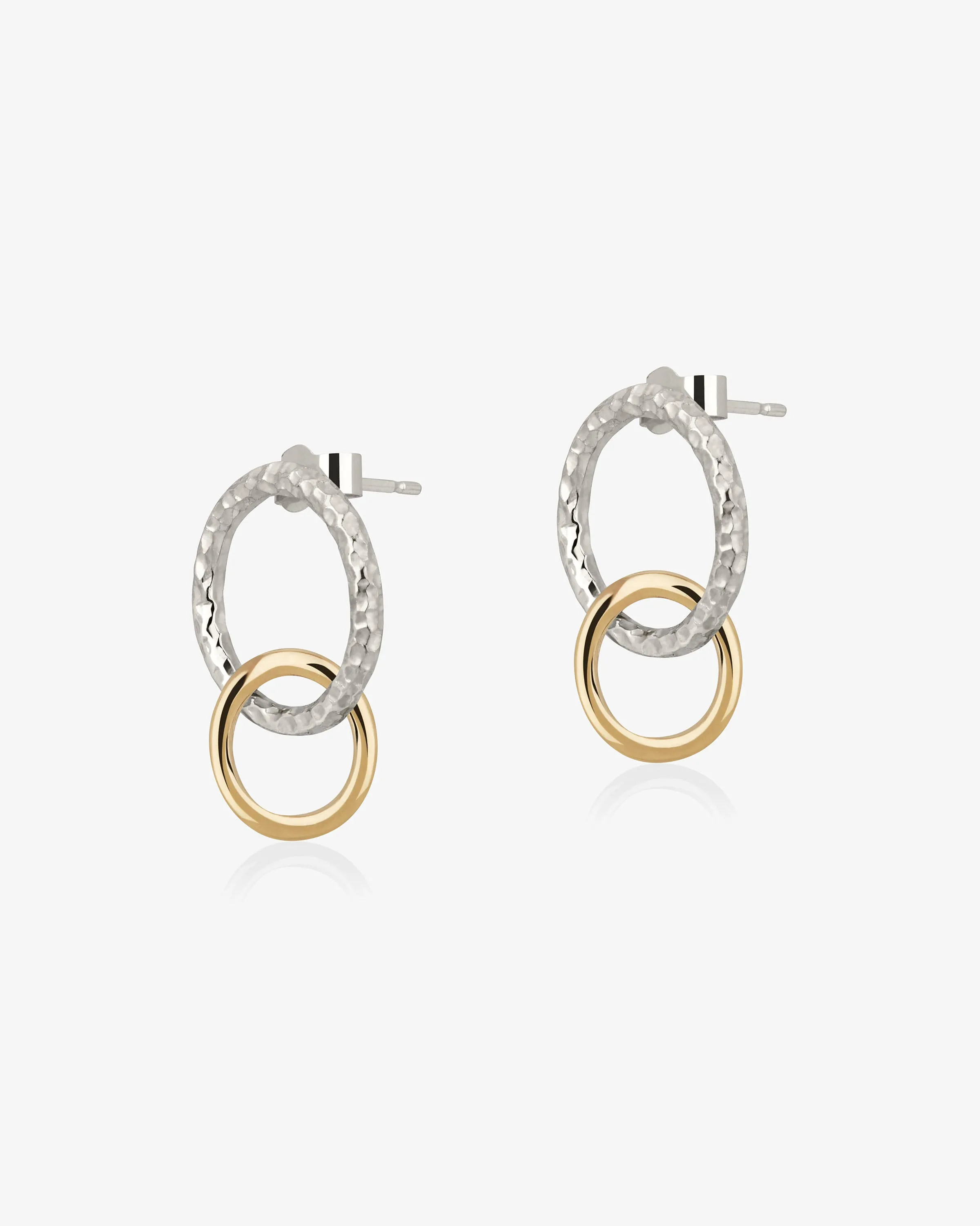 Halo Earrings - Sterling Silver/24 Carat Gold Gilded