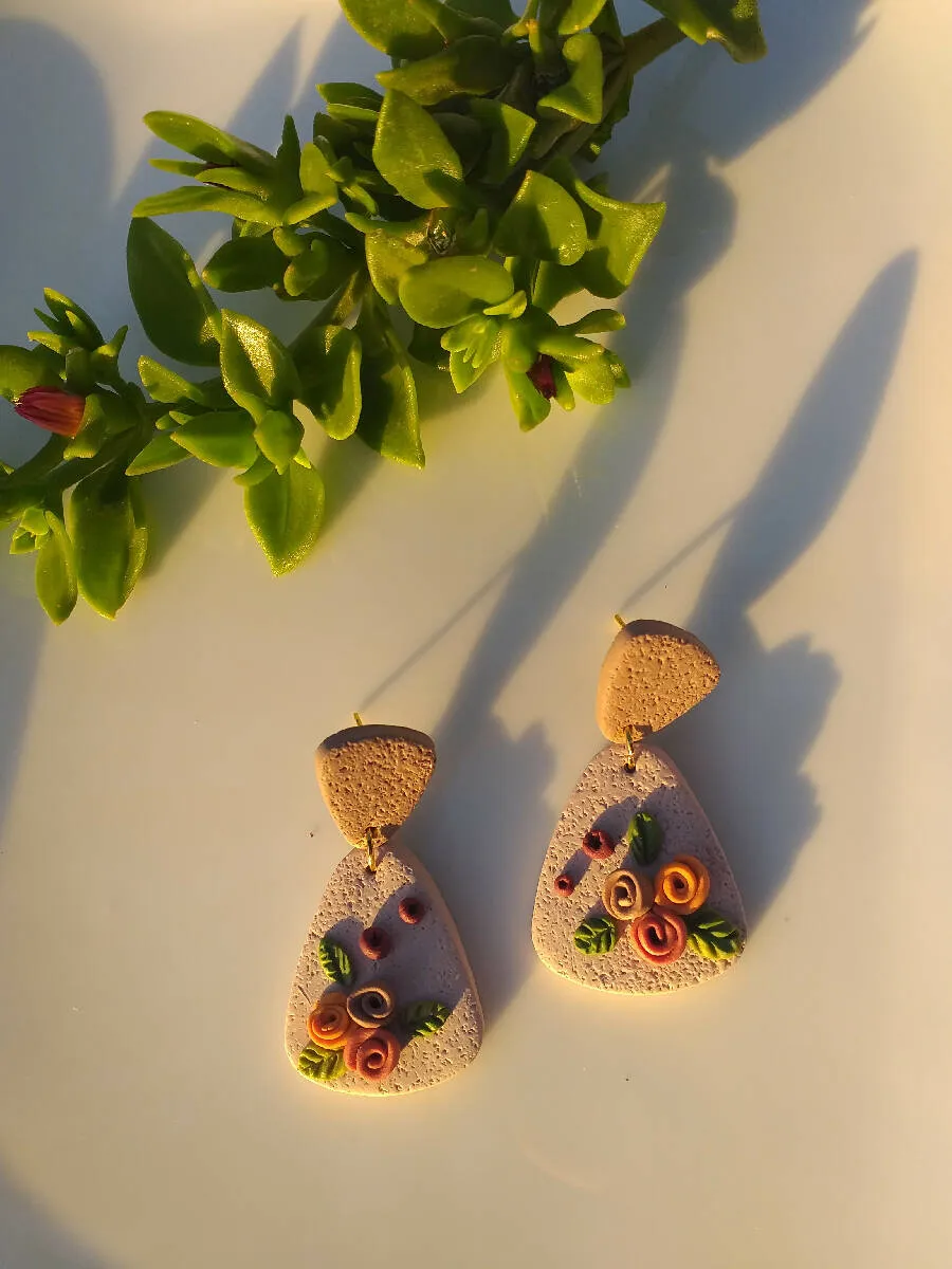 Handmade by Mona Handmade Polymer Clay Earrings 4.5 cm