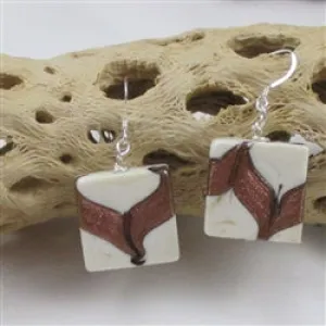 Handmade Cream Artisan Earrings