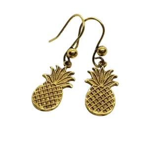 Handmade Golden Pineapple Earrings