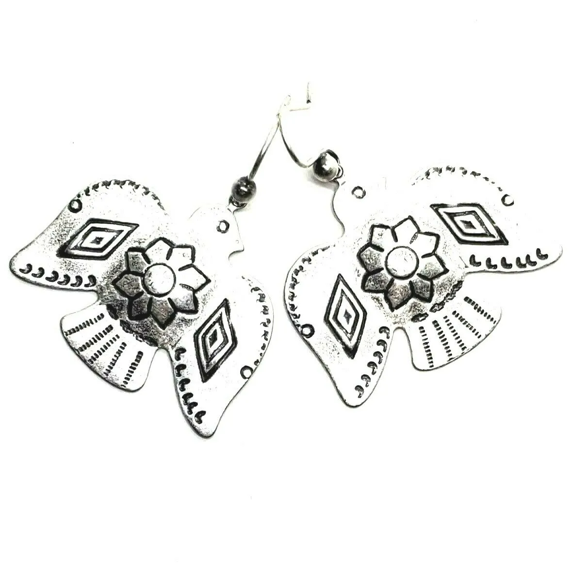 Handmade Oxidized Silver Southwest Thunderbird Earrings