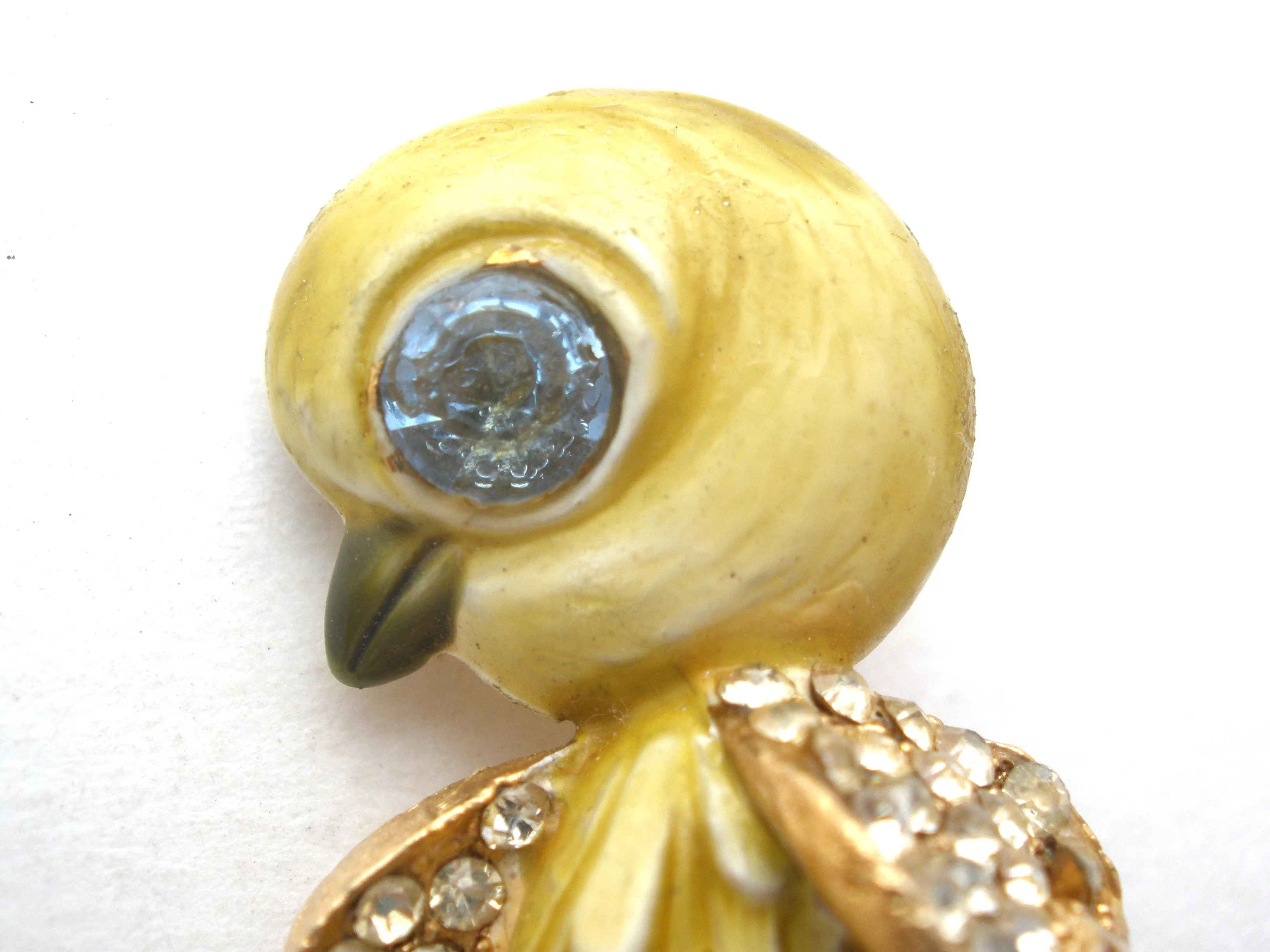 Har Bird Brooch Pin Enamel & Rhinestones Vintage