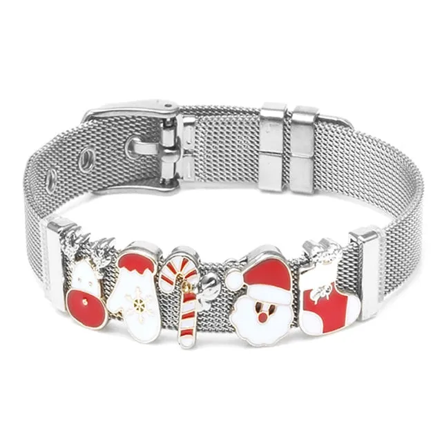 Heart Anchor Charm Bracelet Bangle