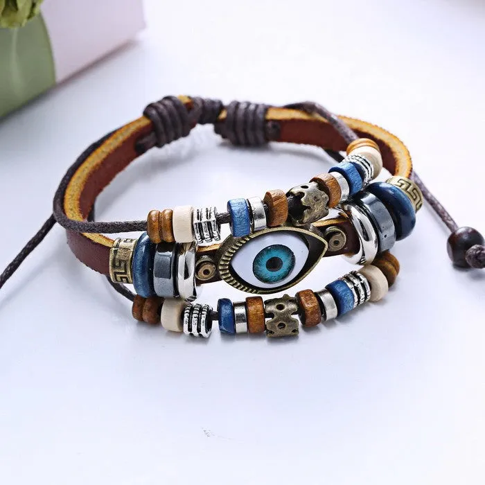 Hot High Quality Evil Eye Jewelry Bracelet 21 Inch Rope Wrap Anchor Bracelet for Women Men Gifts