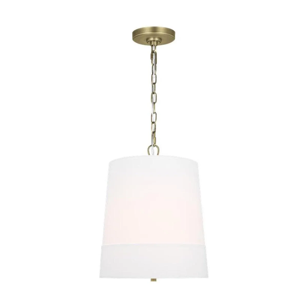 Ivie Medium Pendant light 12 in. White & Brass Finish