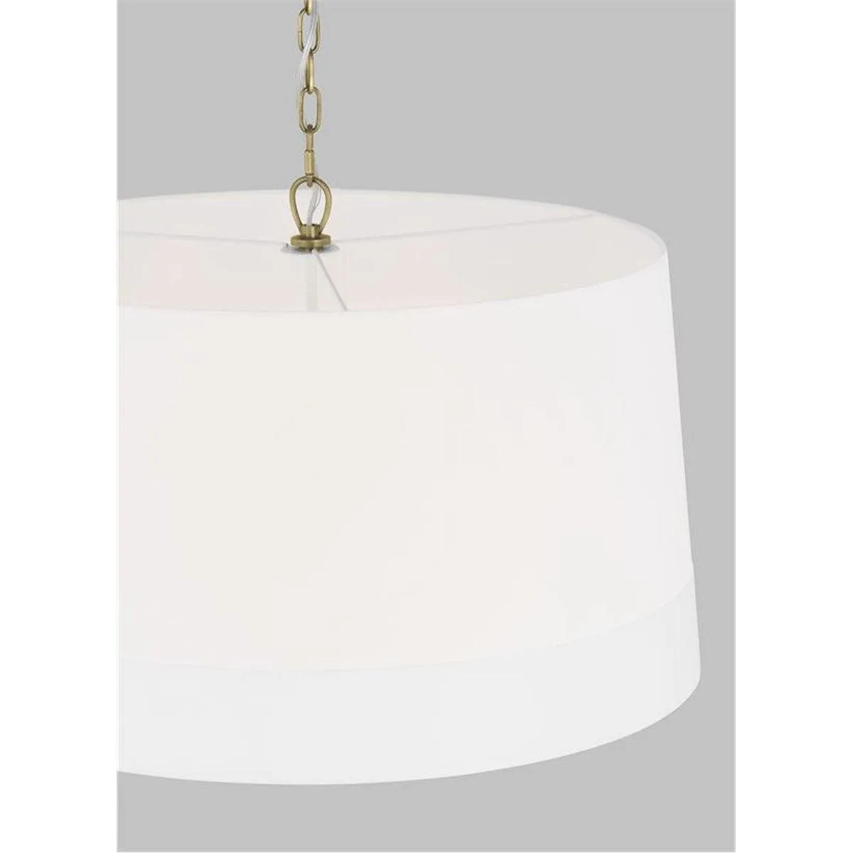 Ivie Wide Pendant light 26 in. 4 Lights White & Brass Finish