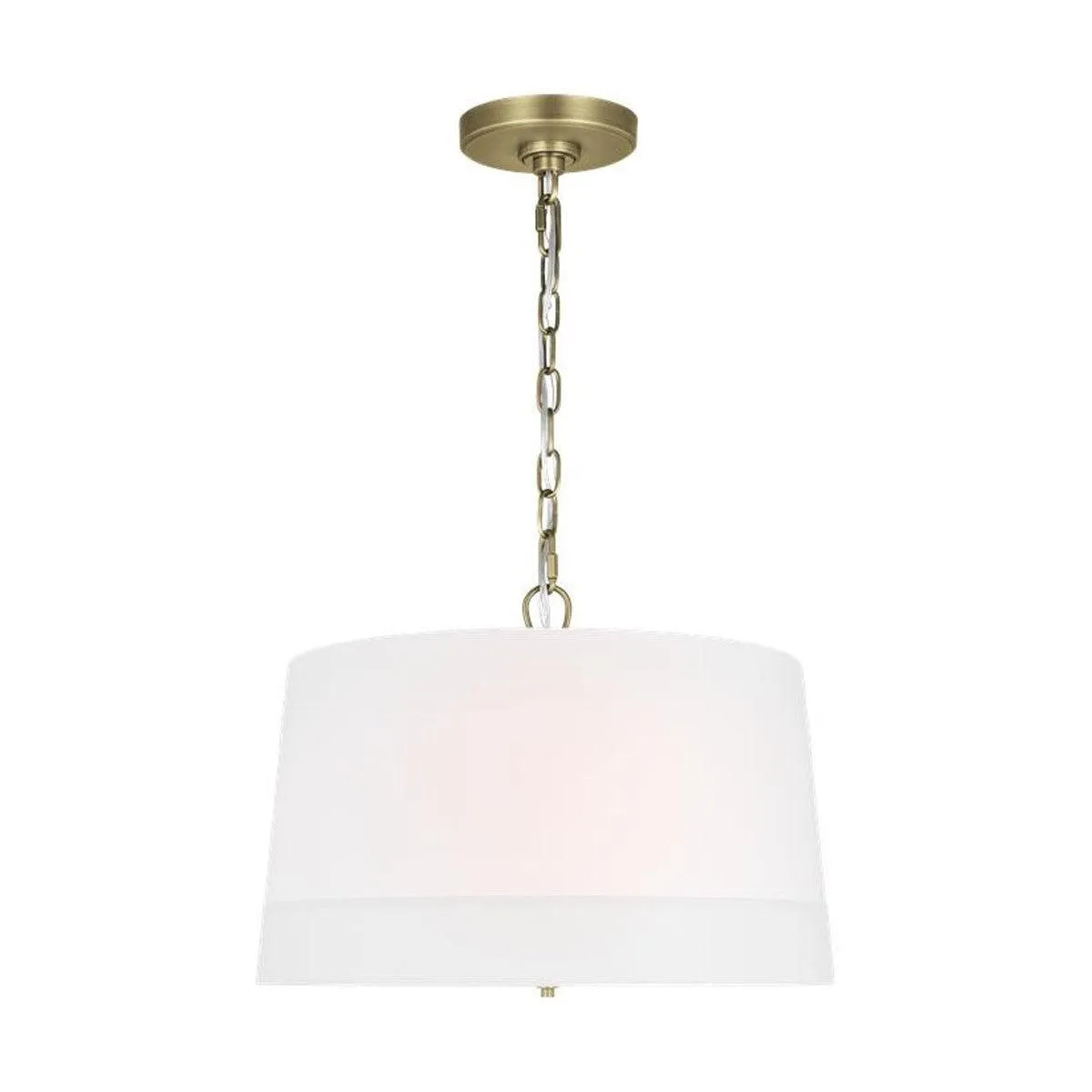 Ivie Wide Pendant light 26 in. 4 Lights White & Brass Finish