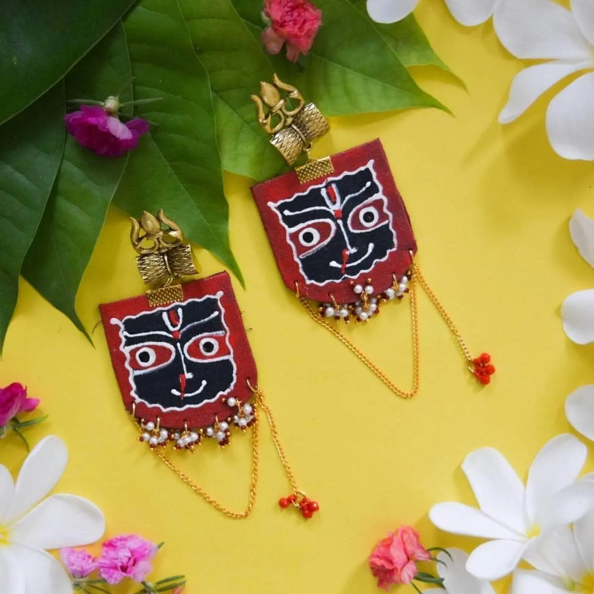 Jagannath Handpainted Red (Earrings)