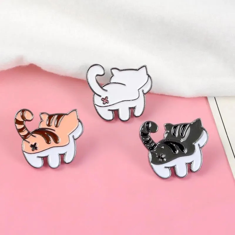 Kitten Bum Enamel Pins