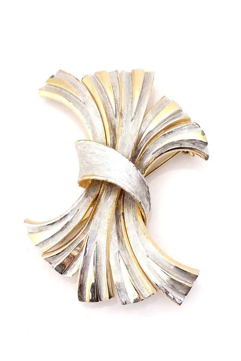 Kramer Vintage Brooch 1960s Silver and Gold Tone