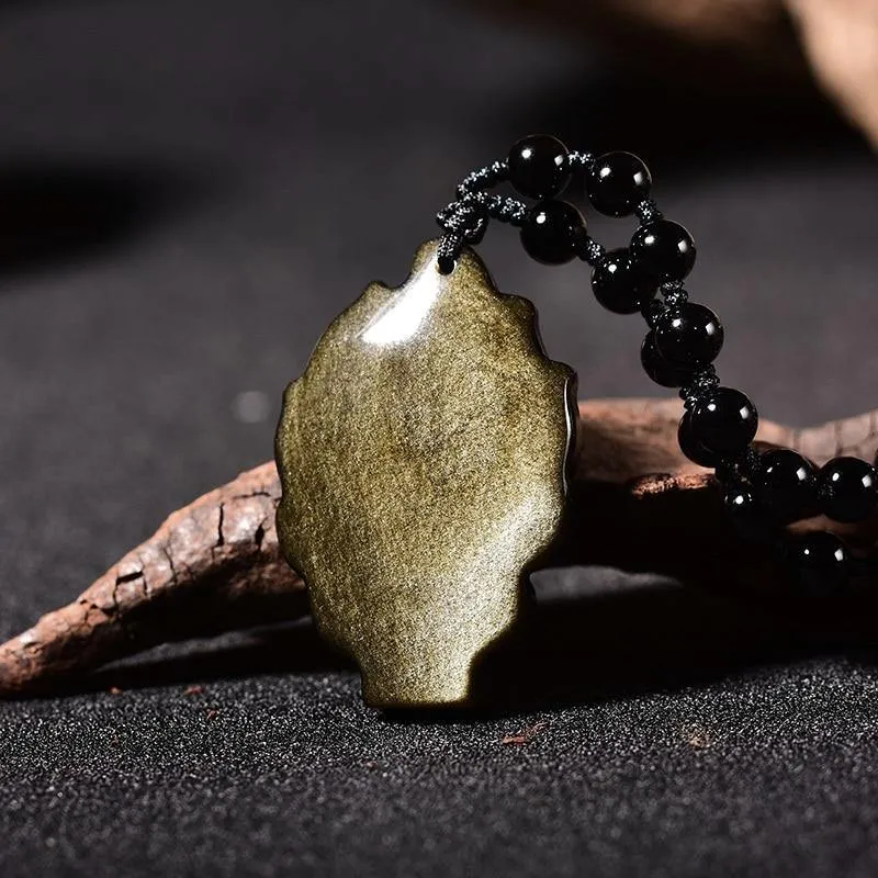 Kyūbi No Kitsune Nine-Tailed Fox Obsidian Necklace