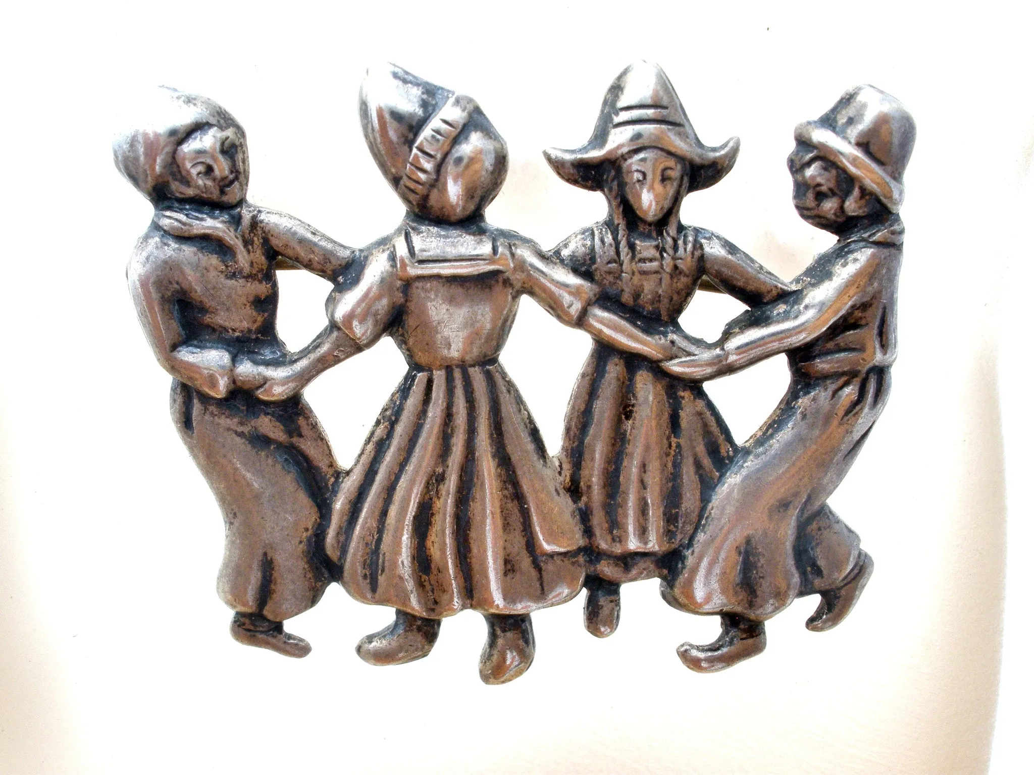 Lang Sterling Silver Brooch with Children Dancing