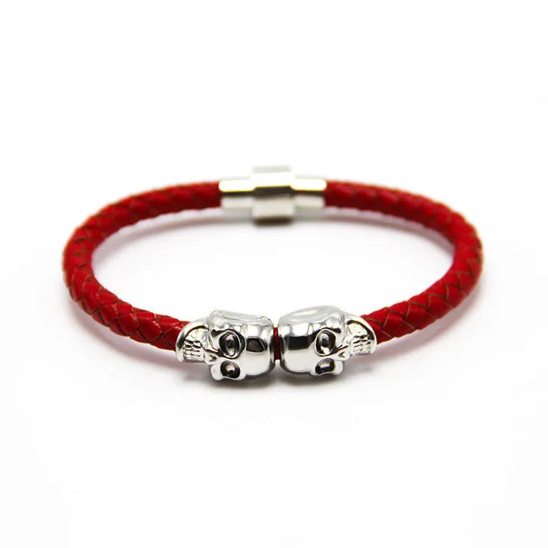 Man Women Bracelet for Man Women Jewelry Punk Genuine Leather Skull Bracelet for Man Women