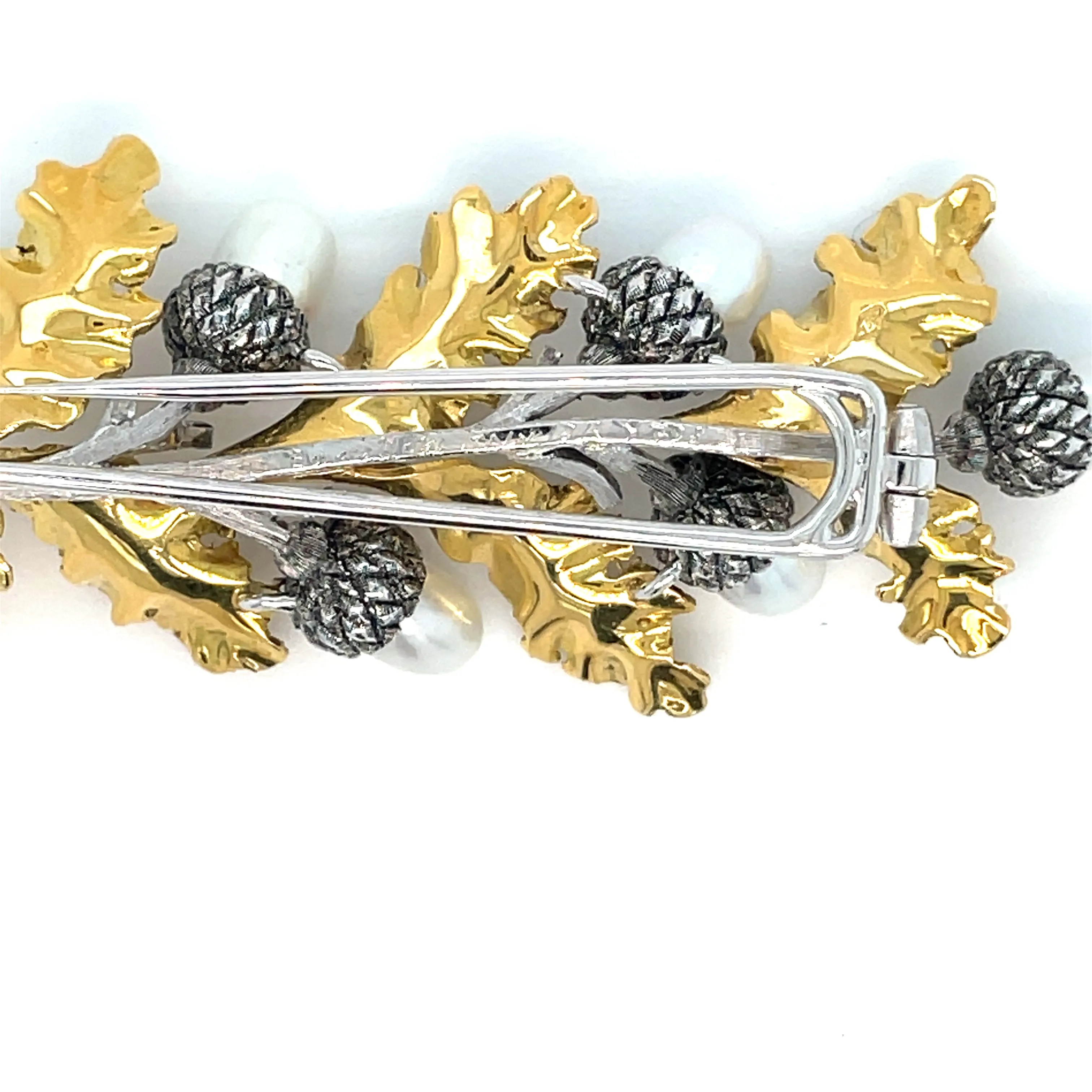 Mario Buccellati Pearls Floral Design Gold Brooch