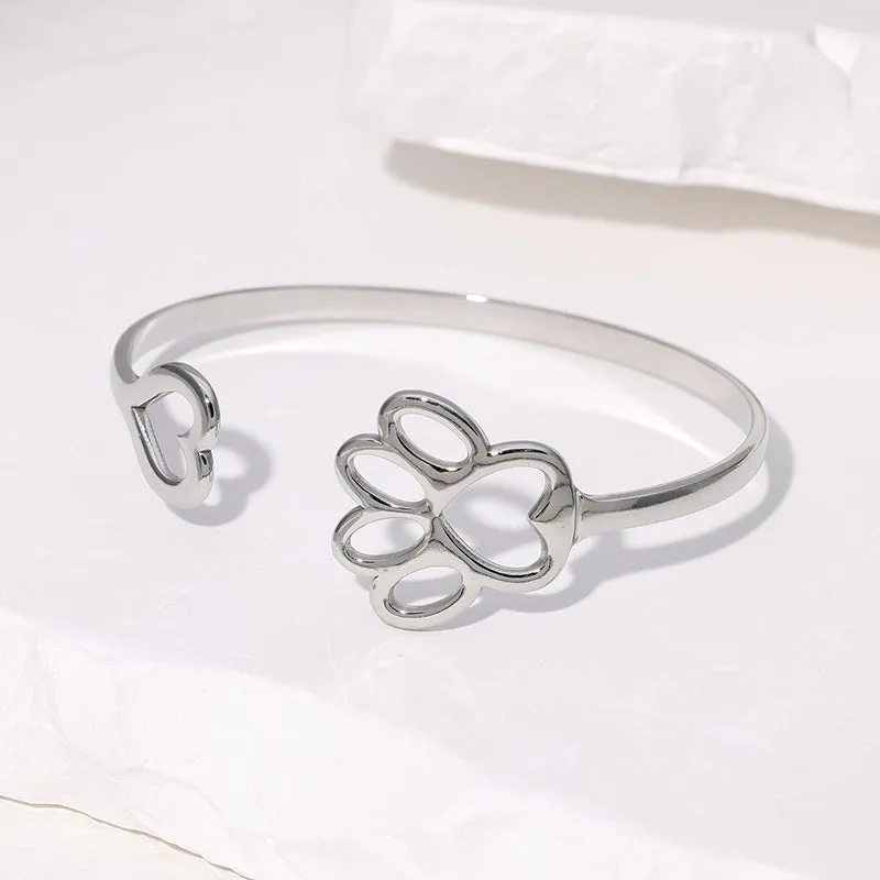 Minimalist Cat Stainless Steel Electroplating Bangles