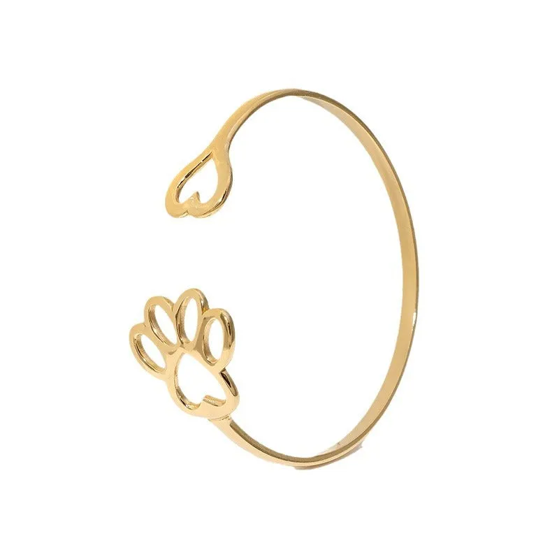 Minimalist Cat Stainless Steel Electroplating Bangles