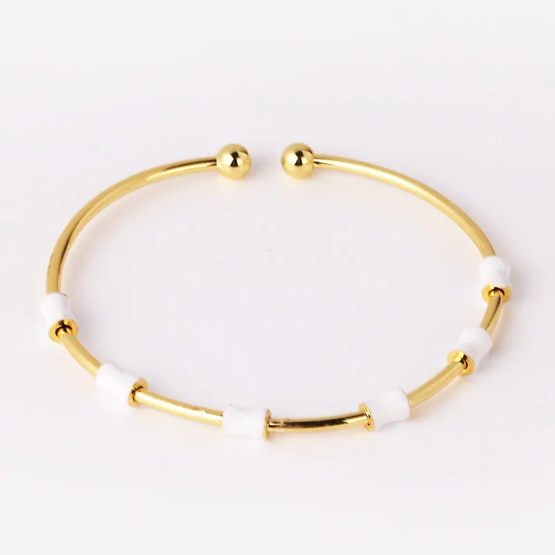 Minimalist Circle Gold Plating Oil Dripping Bangles