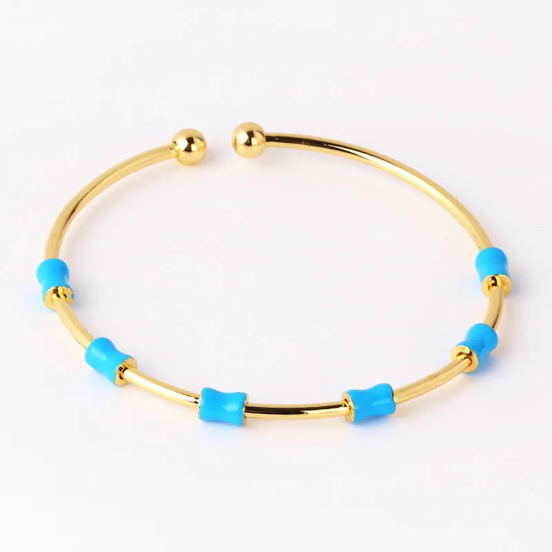 Minimalist Circle Gold Plating Oil Dripping Bangles