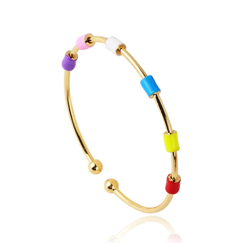 Minimalist Circle Gold Plating Oil Dripping Bangles