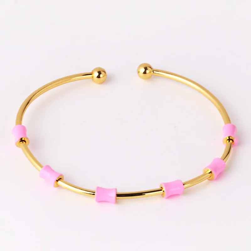 Minimalist Circle Gold Plating Oil Dripping Bangles