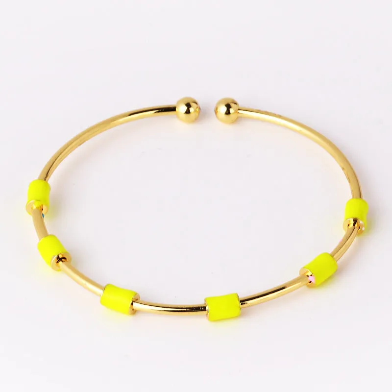 Minimalist Circle Gold Plating Oil Dripping Bangles