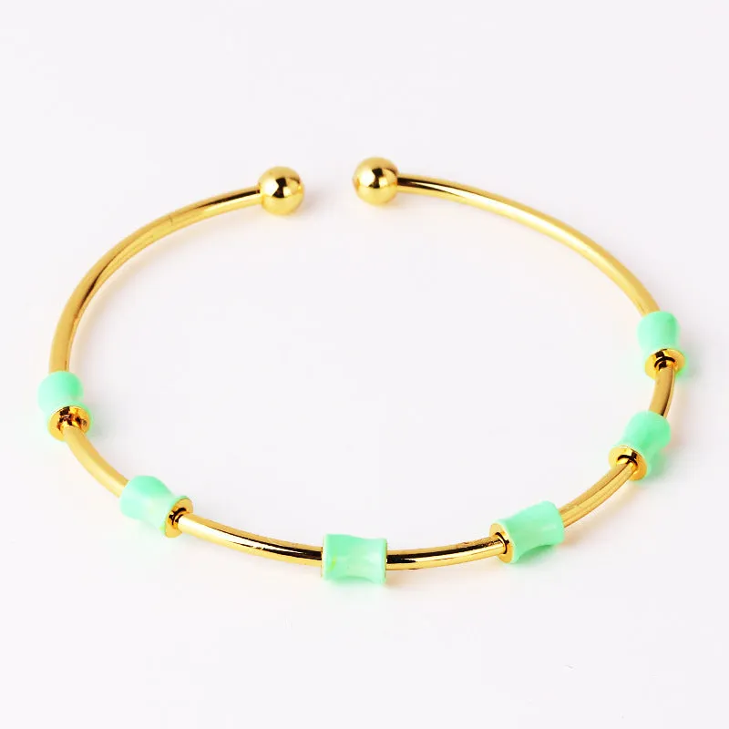 Minimalist Circle Gold Plating Oil Dripping Bangles