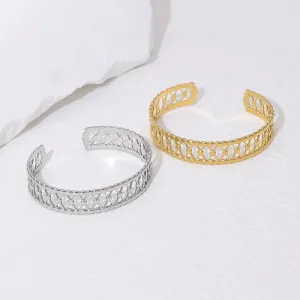 Minimalist Hollow Stainless Steel Electroplating Bangles