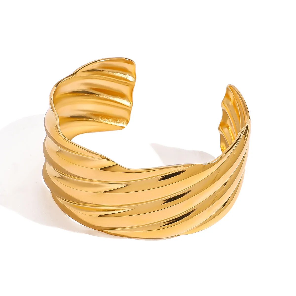 Minimalist Irregular Stainless Steel Electroplating Bangles