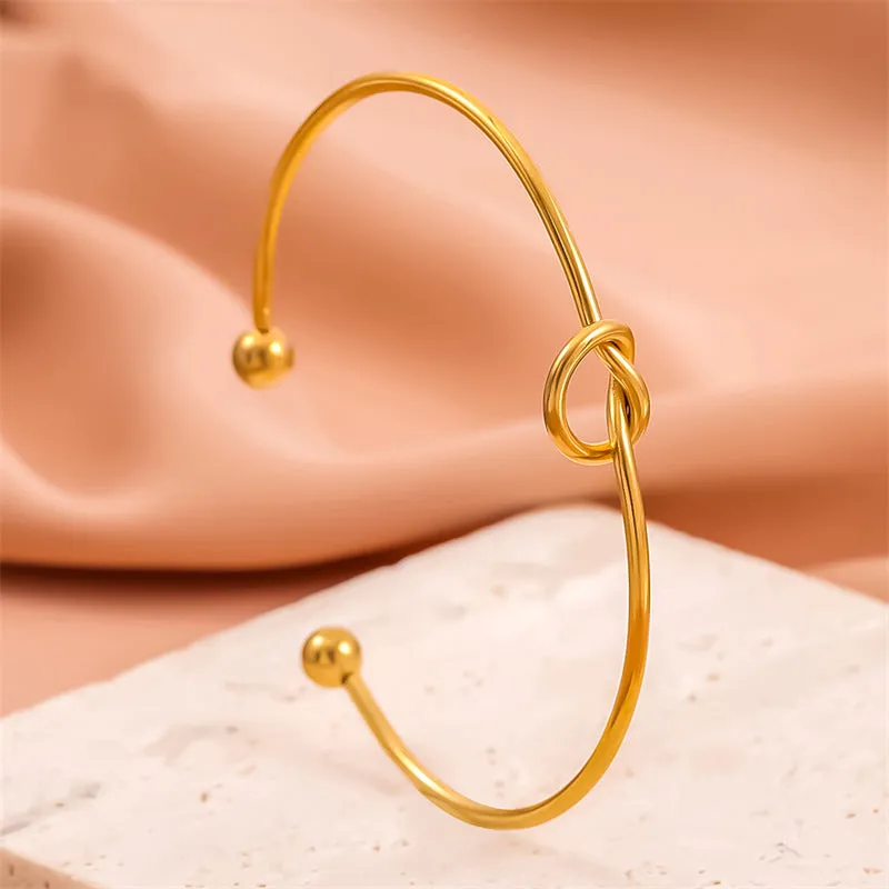 Minimalist Round Stainless Steel Electroplating Bangles