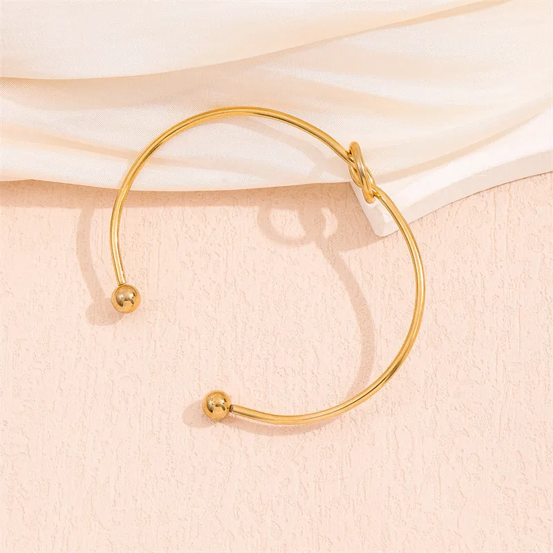 Minimalist Round Stainless Steel Electroplating Bangles