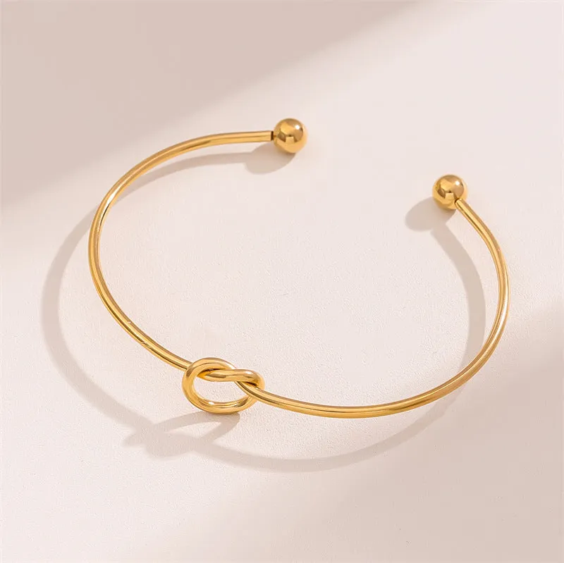 Minimalist Round Stainless Steel Electroplating Bangles