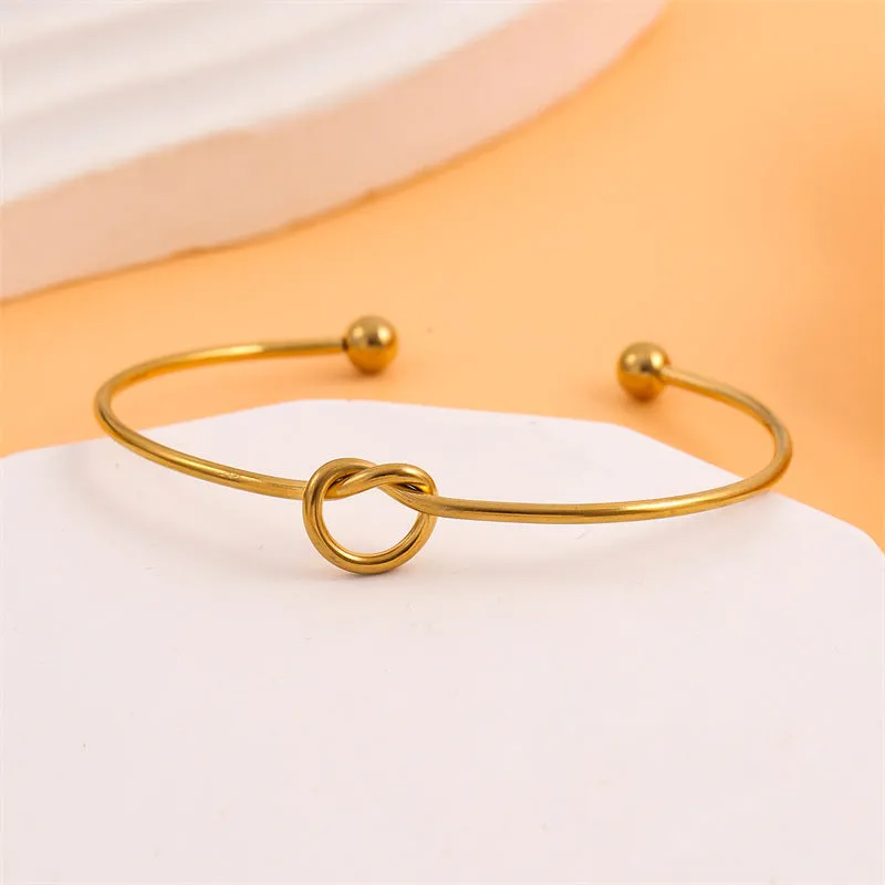 Minimalist Round Stainless Steel Electroplating Bangles